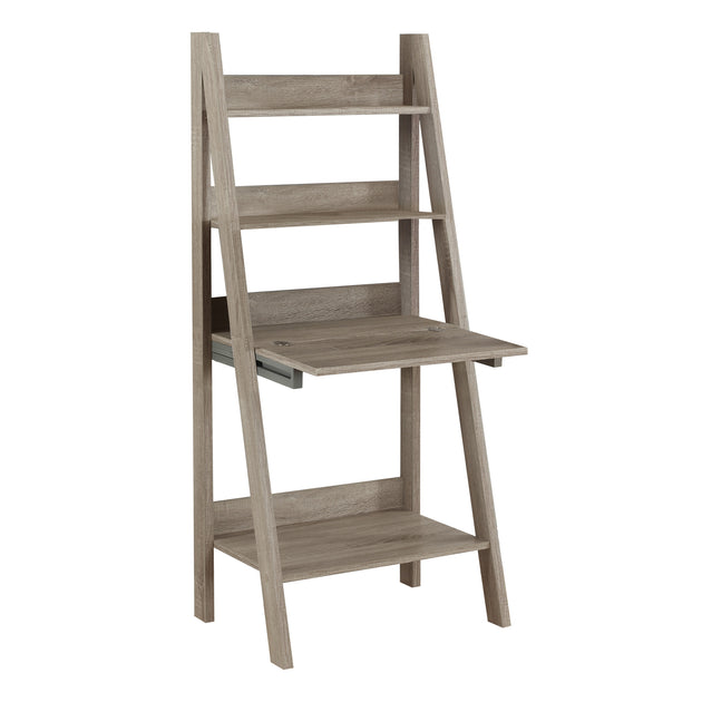 I 7042 Computer Desk - 61"H / Dark Taupe Ladder Style - Furniture Depot