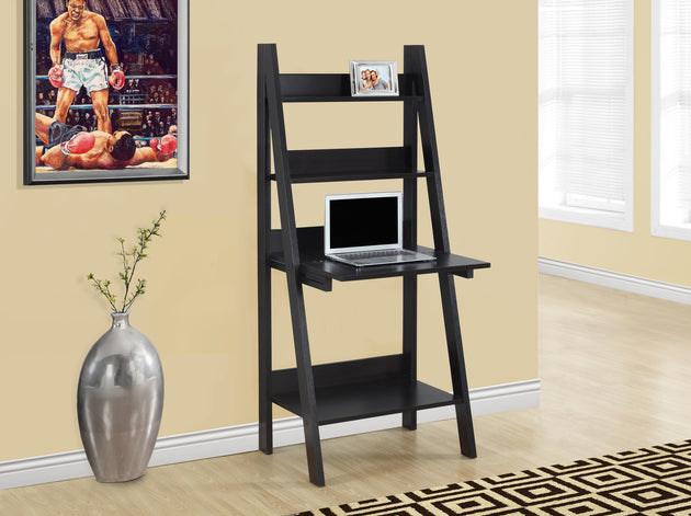 I 7043 Computer Desk - 61"H / Espresso Ladder Style - Furniture Depot