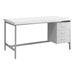 I 7046 Computer Desk - 60"L / White / Silver Metal - Furniture Depot (7881127985400)