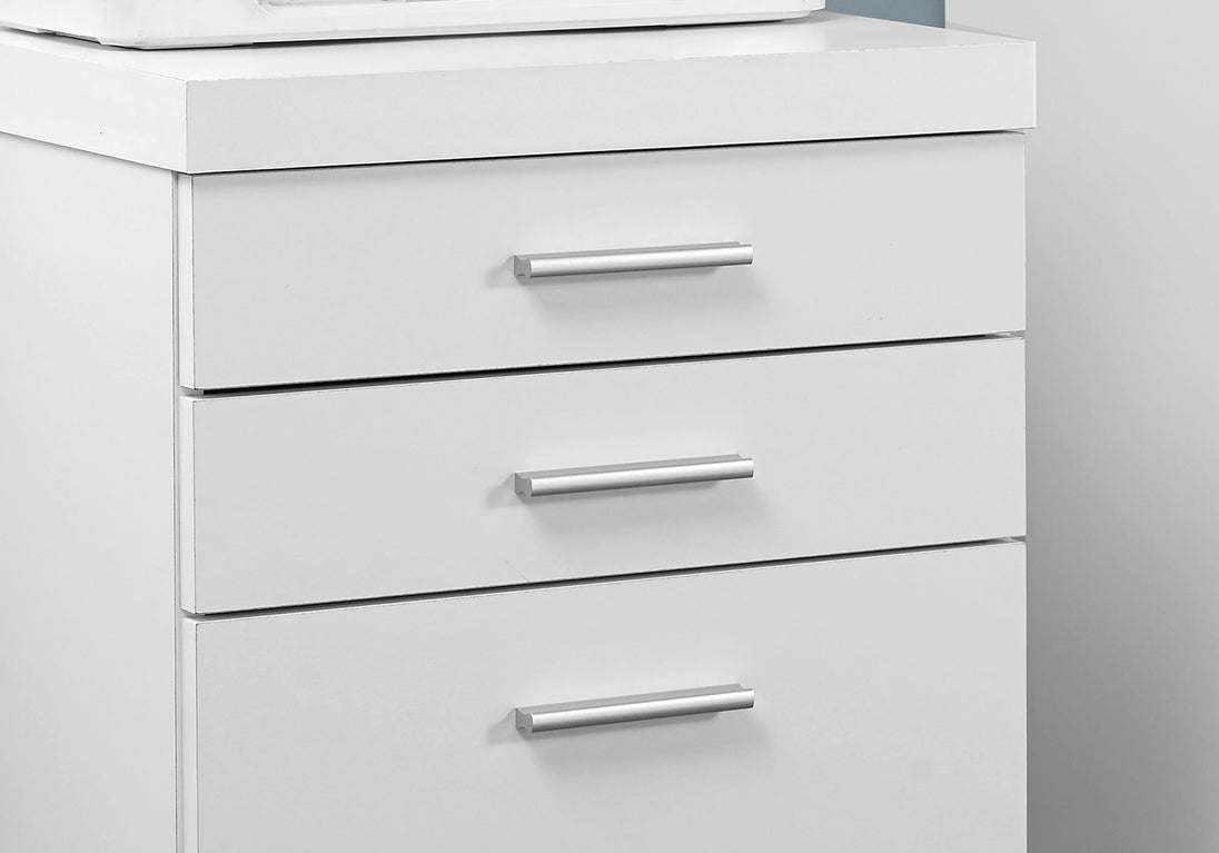 I 7048 Filing Cabinet - 3 Drawer / White On Castors - Furniture Depot (7881128018168)