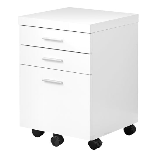 I 7048 Filing Cabinet - 3 Drawer / White On Castors - Furniture Depot (7881128018168)