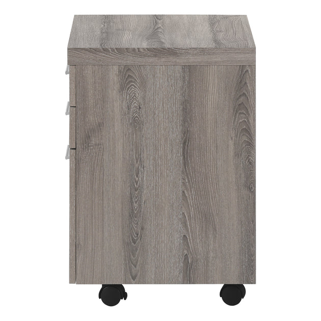 I 7049 Filing Cabinet - 3 Drawer / Dark Taupe On Castors - Furniture Depot (7881128083704)