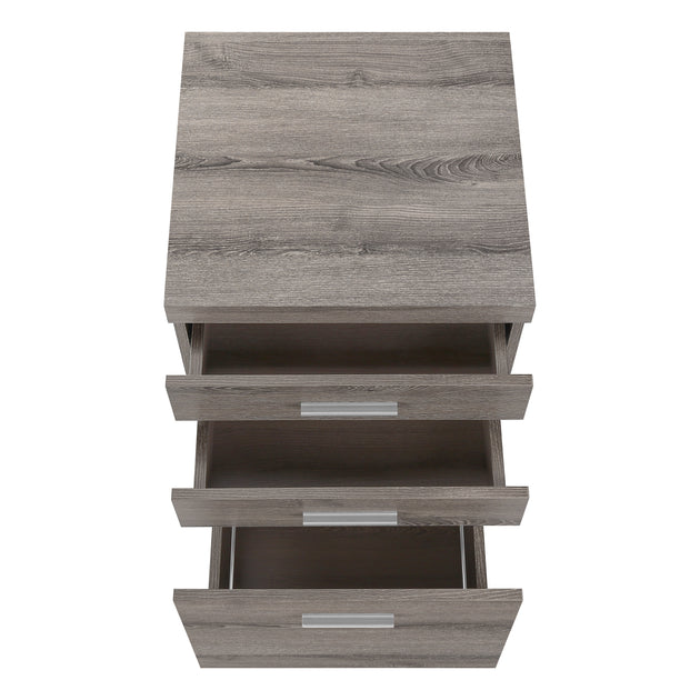 I 7049 Filing Cabinet - 3 Drawer / Dark Taupe On Castors - Furniture Depot (7881128083704)