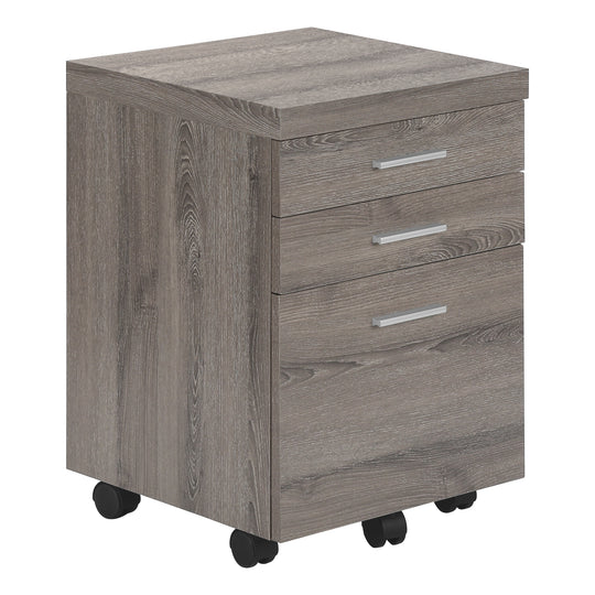 I 7049 Filing Cabinet - 3 Drawer / Dark Taupe On Castors - Furniture Depot (7881128083704)