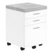 I 7051 Filing Cabinet - 3 Drawer / White / Cement-Look On Castor - Furniture Depot (7881128116472)