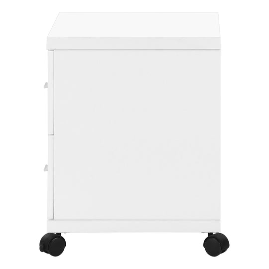 I 7055 Office Cabinet - White With 2 Drawers On Castors - Furniture Depot (7881128149240)