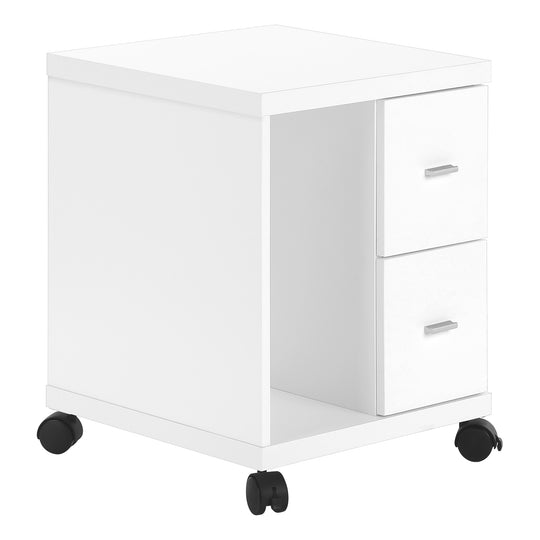 I 7055 Office Cabinet - White With 2 Drawers On Castors - Furniture Depot (7881128149240)