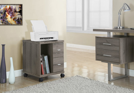 I 7056 Office Cabinet - Dark Taupe With 2 Drawers On Castors - Furniture Depot (7881128182008)