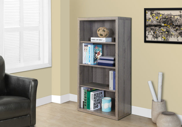 I 7060 Bookcase - 48"H / Dark Taupe With Adjustable Shelves - Furniture Depot (7881128280312)
