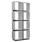 I 7076 Bookcase - 71"H / White / Grey - Furniture Depot