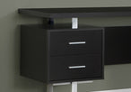 I 7080 Computer Desk - 60"L / Espresso / Silver Metal - Furniture Depot