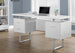 I 7081 Computer Desk - 60"L / White / Silver Metal - Furniture Depot