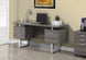 I 7082 Computer Desk - 60"L / Dark Taupe / Silver Metal - Furniture Depot