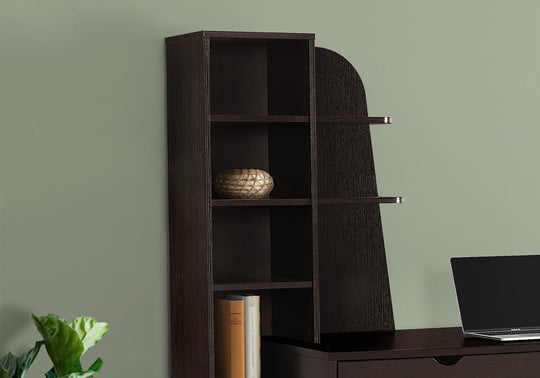 I 7096 Computer Desk - 55"L / Espresso With Bookcase - Furniture Depot (7881128640760)