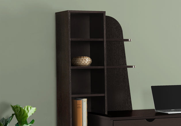 I 7096 Computer Desk - 55"L / Espresso With Bookcase - Furniture Depot (7881128640760)
