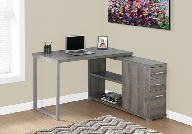 I 7134 Computer Desk - Dark Taupe Left Or Right Facing Corner - Furniture Depot