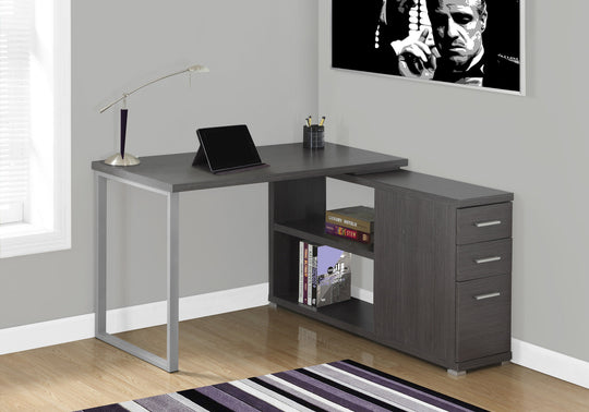 I 7135 Computer Desk - Grey Left Or Right Facing Corner - Furniture Depot (7881128968440)