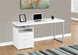 I 7144 Computer Desk - 60"L / White / Silver Metal - Furniture Depot