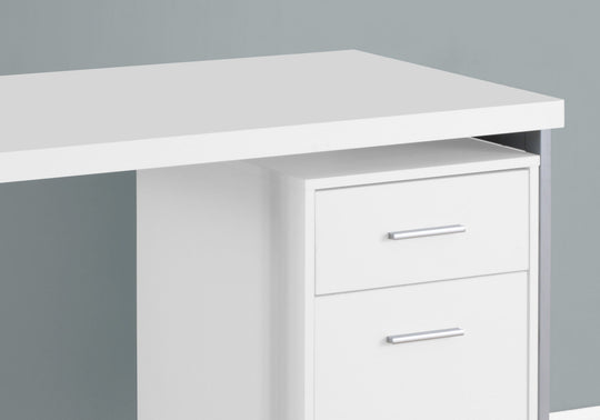 I 7149 Computer Desk - 48"L / White / Silver Metal - Furniture Depot