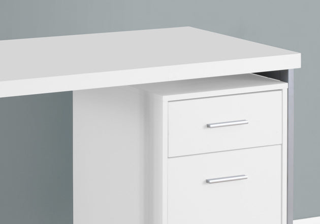 I 7149 Computer Desk - 48"L / White / Silver Metal - Furniture Depot