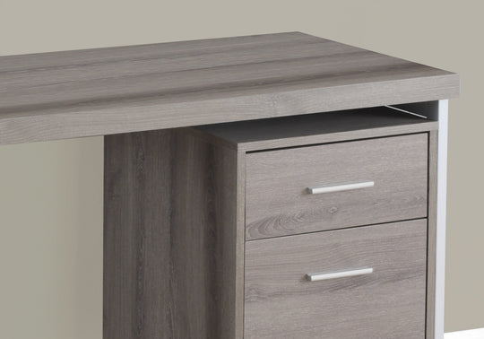 I 7150 Computer Desk - 48"L / Dark Taupe / Silver Metal - Furniture Depot