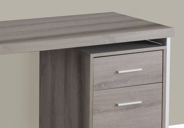 I 7150 Computer Desk - 48"L / Dark Taupe / Silver Metal - Furniture Depot