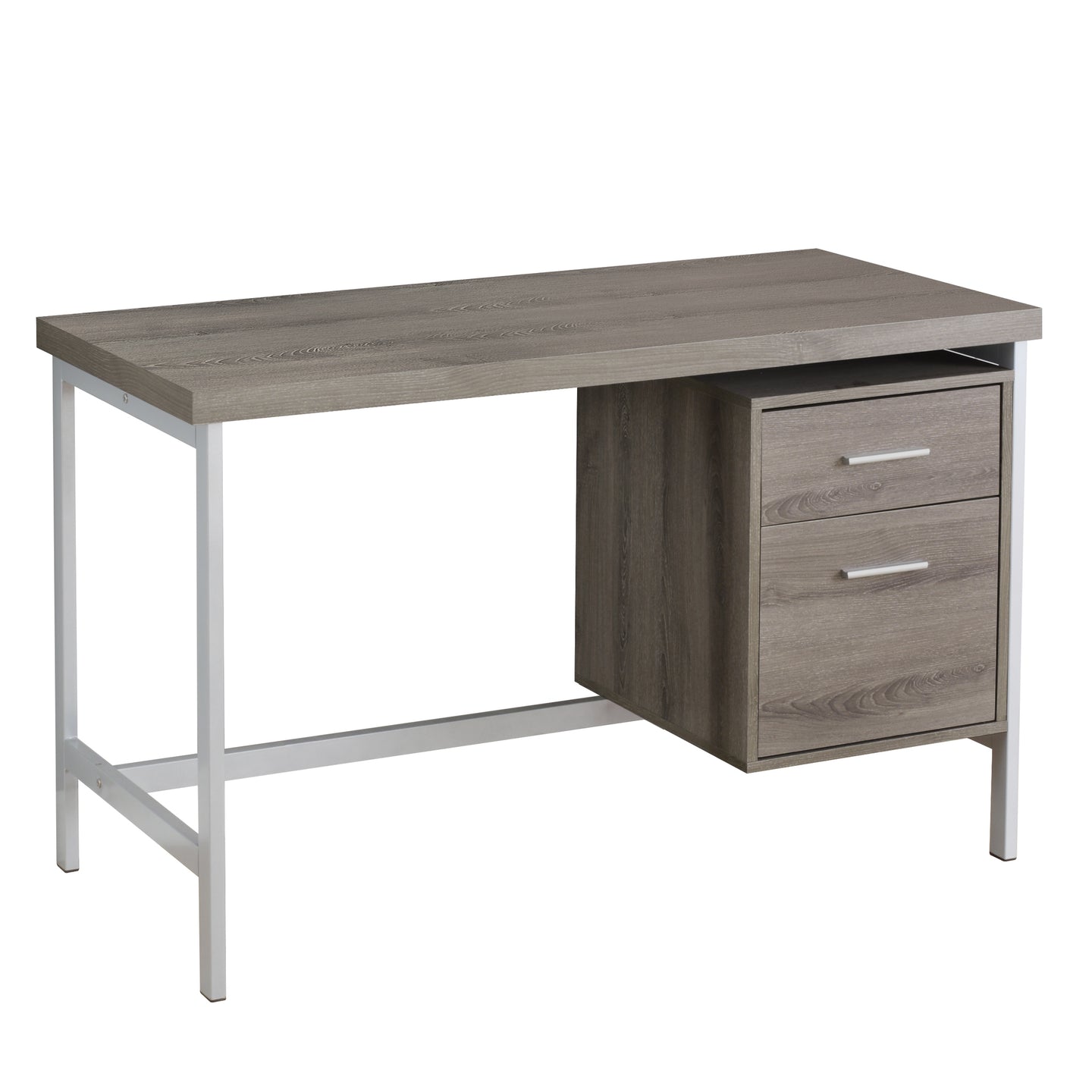 I 7150 Computer Desk - 48"L / Dark Taupe / Silver Metal - Furniture Depot