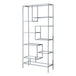 I 7158 Bookcase - 72"H / Silver Metal With Tempered Glass - Furniture Depot (7881129427192)