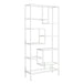 I 7159 Bookcase - 72"H / White Metal With Tempered Glass - Furniture Depot