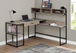 I 7161 Computer Desk - Dark Taupe / Black Metal Corner - Furniture Depot