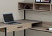 I 7161 Computer Desk - Dark Taupe / Black Metal Corner - Furniture Depot