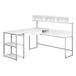 I 7162 Computer Desk - White / Silver Metal Corner - Furniture Depot