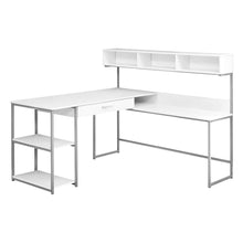 Load image into Gallery viewer, I 7162 Computer Desk - White / Silver Metal Corner - Furniture Depot