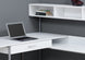 I 7162 Computer Desk - White / Silver Metal Corner - Furniture Depot