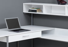 Load image into Gallery viewer, I 7162 Computer Desk - White / Silver Metal Corner - Furniture Depot