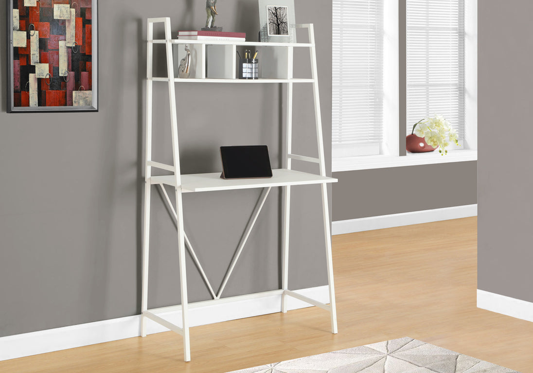 I 7163 Computer Desk - 32"L / White Top / White Metal - Furniture Depot (7881129623800)