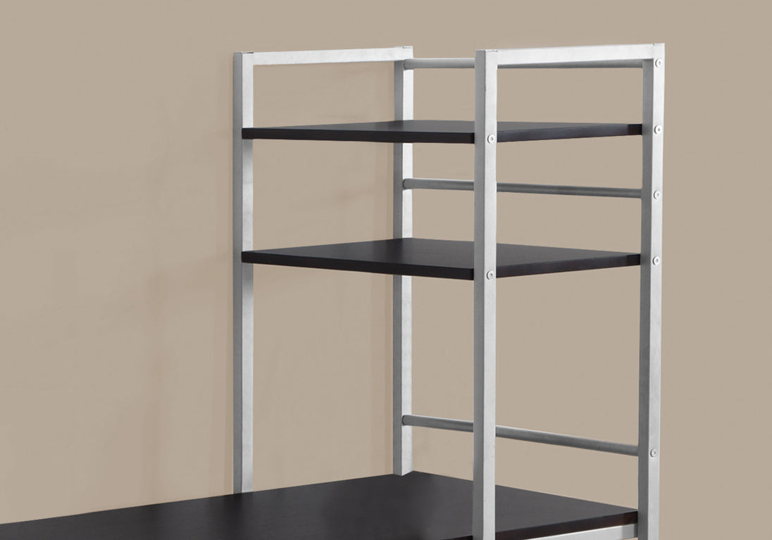 I 7166 Computer Desk - 48"L / Espresso Top / Silver Metal - Furniture Depot (7881129689336)
