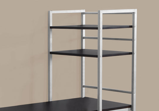 I 7166 Computer Desk - 48"L / Espresso Top / Silver Metal - Furniture Depot (7881129689336)