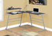 I 7171 Computer Desk - Espresso Top / Silver Metal - Furniture Depot