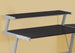 I 7171 Computer Desk - Espresso Top / Silver Metal - Furniture Depot