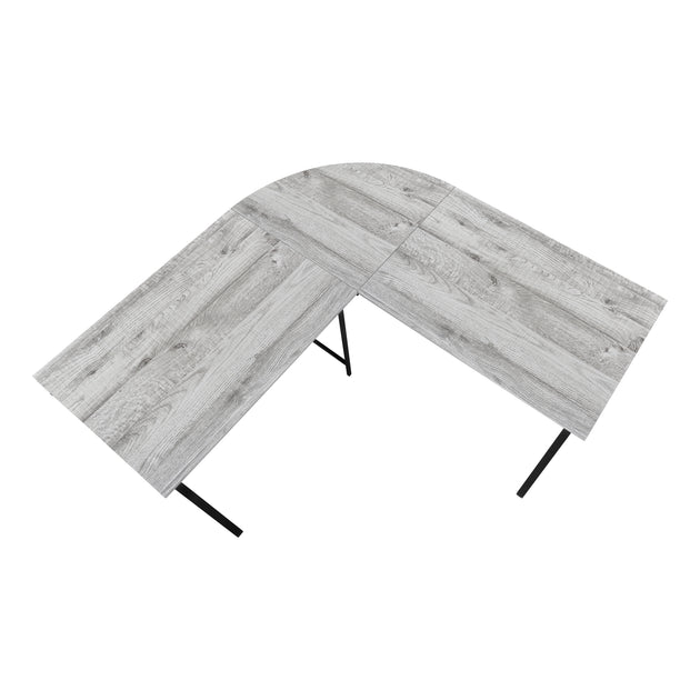 I 7196 Computer Desk - 55"L / Grey Top / Black Metal Corner - Furniture Depot (7881129984248)