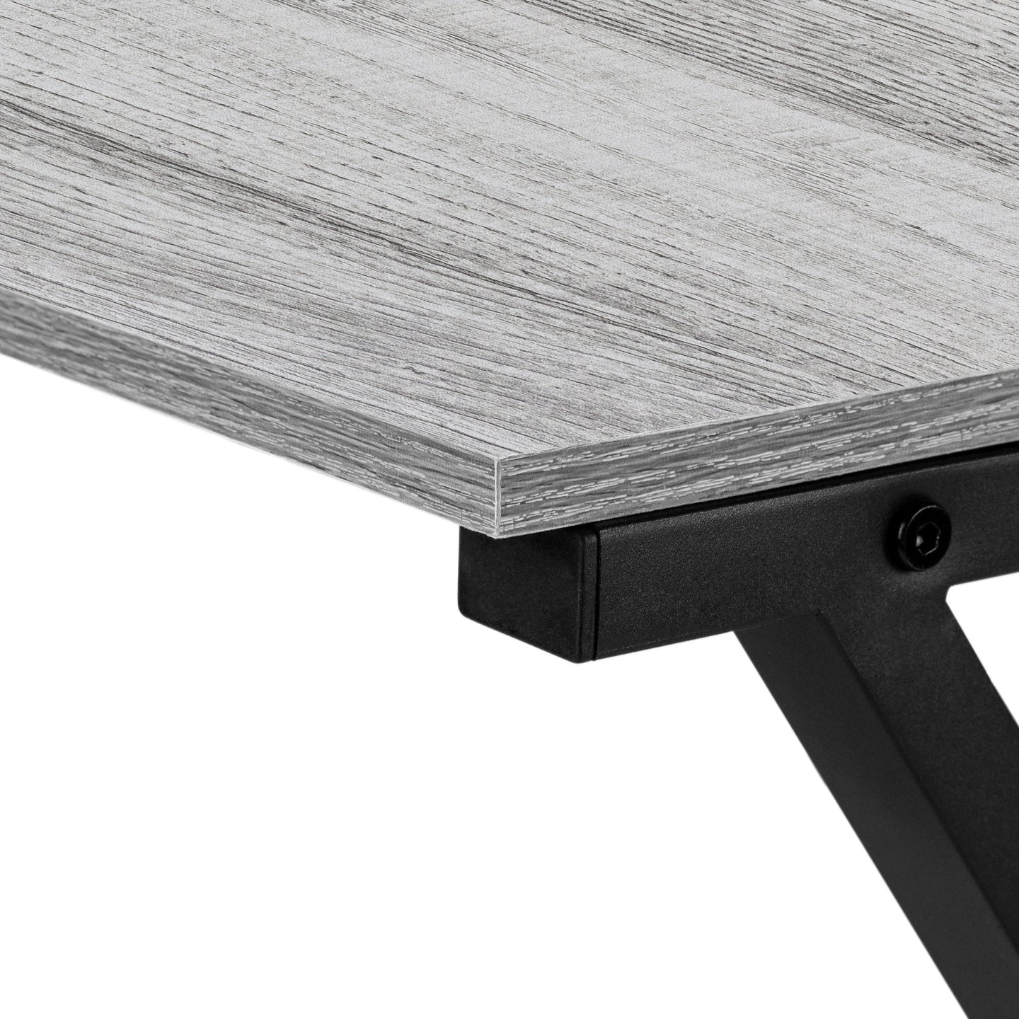 I 7196 Computer Desk - 55"L / Grey Top / Black Metal Corner - Furniture Depot (7881129984248)