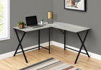I 7196 Computer Desk - 55"L / Grey Top / Black Metal Corner - Furniture Depot (7881129984248)