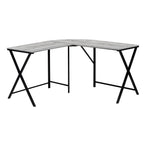 I 7196 Computer Desk - 55"L / Grey Top / Black Metal Corner - Furniture Depot (7881129984248)