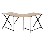 I 7197 Computer Desk - 55"L / Dark Taupe Top/ Black Metal Corner - Furniture Depot