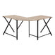 I 7197 Computer Desk - 55"L / Dark Taupe Top/ Black Metal Corner - Furniture Depot