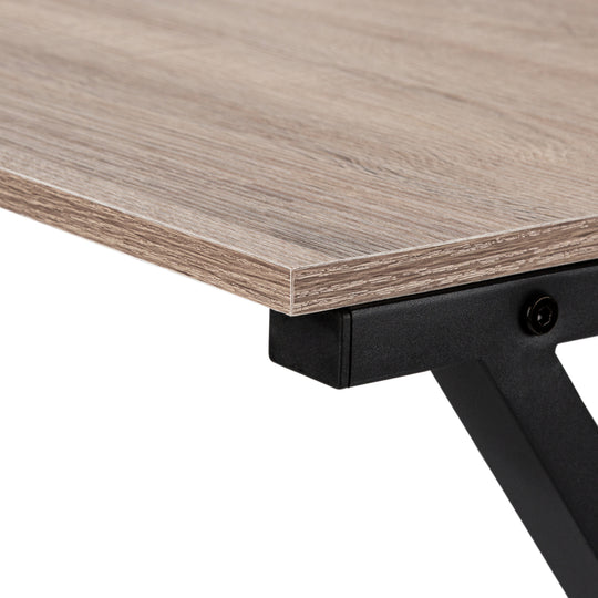 I 7197 Computer Desk - 55"L / Dark Taupe Top/ Black Metal Corner - Furniture Depot