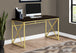 I 7201 Computer Desk - 48"L / Espresso / Gold Metal - Furniture Depot