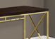 I 7201 Computer Desk - 48"L / Espresso / Gold Metal - Furniture Depot