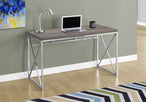 I 7204 Computer Desk - 48"L / Dark Taupe / Chrome Metal - Furniture Depot